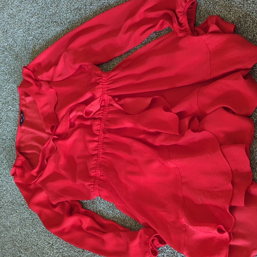 Red dress.